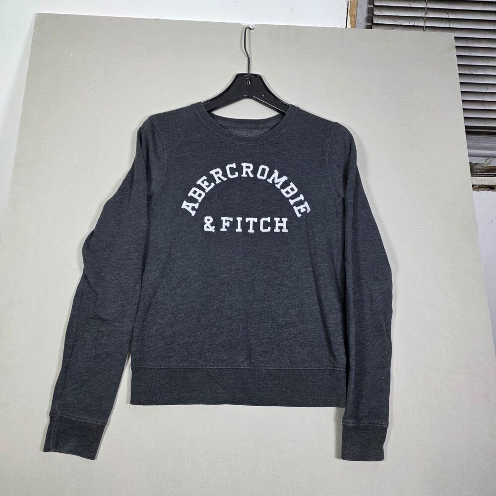 Abercrombie & Fitch Women’s XS Gray Embroidered Logo Crewneck Sweatshirt